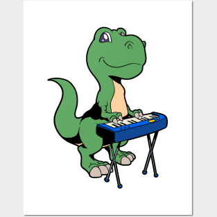 Comic TREX playing keyboard Posters and Art